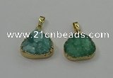 NGP4086 18*22mm - 20*24mm flat teardrop druzy quartz pendants