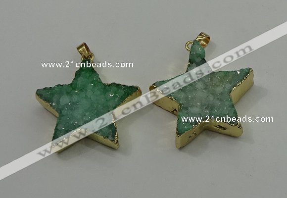 NGP4095 30*32mm - 32*35mm star druzy quartz pendants wholesale