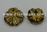 NGP4146 40*45mm - 50*55mm flower plated druzy agate pendants