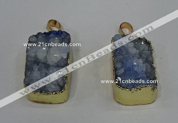 NGP4236 18*25mm - 18*28mm rectangle druzy quartz pendants wholesale