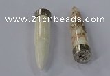 NGP4544 15*62mm bullet-shaped white howlite turquoise pendants