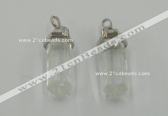 NGP5001 8*30mm sticks white crystal gemstone pendants wholesale