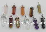 NGP5022 8*30mm sticks mixed gemstone pendants wholesale