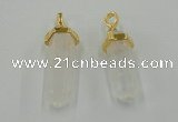 NGP5026 8*30mm sticks white crystal gemstone pendants wholesale