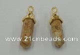 NGP5035 8*30mm sticks picture jasper pendants wholesale