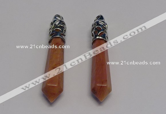 NGP5416 10*65mm sticks red aventurine pendants wholesale