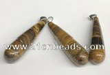 NGP5774 14*57mm teardrop iron tiger pendants wholesale