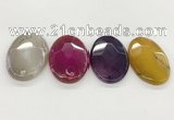 NGP5820 32*50mm faceted oval agate gemstone pendants wholesale