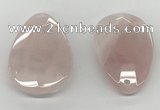NGP5847 35*55mm faceted flat teardrop rose quartz pendants wholesale
