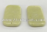 NGP5864 35*55mm rectangle lemon jade pendants wholesale