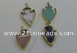 NGP6005 22*30mm - 25*35mm arrowhead mixed gemstone pendants