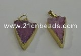 NGP6072 20*25mm - 25*35mm triangle druzy quartz pendants