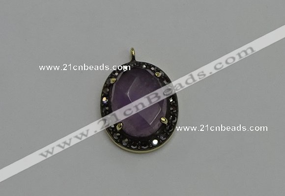NGP6101 20*25mm - 22*30mm oval amethyst pendants wholesle