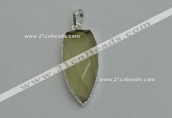NGP6108 12*35mm - 15*40mm arrowhead lemon quartz pendants