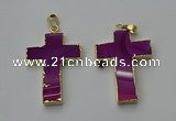NGP6169 25*40mm - 30*40mm cross agate gemstone pendants