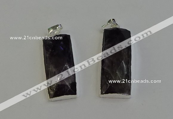 NGP6188 14*30mm - 15*38mm faceted rectangle labradorite pendants