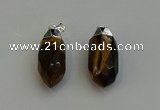 NGP6228 12*28mm - 15*30mm faceted bullet yellow tiger eye pendants