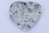 NGP642 5pcs 50*50mm heart kiwi stone pendants jewelry wholesale
