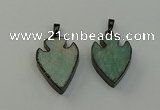 NGP6460 22*28mm - 25*35mm arrowhead amazonite gemstone pendants