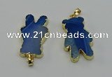 NGP6663 22*38mm Animal or V-shaped agate gemstone pendants