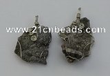 NGP6716 30*40mm - 40*55mm freeform plated druzy agate pendants