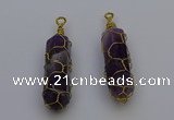 NGP6735 13*40mm sticks amethyst gemstone pendants wholesale