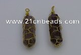 NGP6737 13*40mm sticks smoky quartz gemstone pendants wholesale