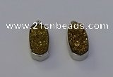 NGP6897 10*22mm - 12*25mm freeform plated druzy quartz pendants