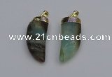 NGP7036 12*35mm - 14*40mm horn amazonite pendants wholesale