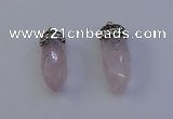 NGP7056 12*30mm - 15*35mm faceted bullet rose quartz pendants
