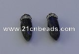 NGP7070 12*30mm - 15*35mm faceted bullet labradorite pendants
