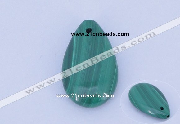 NGP714 12*20mm flat teardrop natural malachite gemstone pendant
