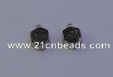 NGP7157 12*15mm plated druzy agate pendants wholesale