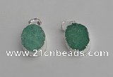 NGP7189 15*20mm oval druzy quartz pendants wholesale