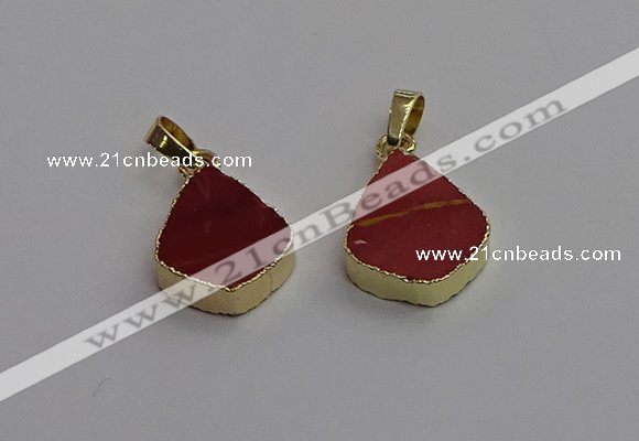 NGP7246 15*20mm flat teardrop mookaite gemstone pendants