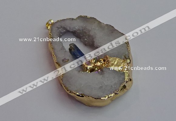 NGP7392 45*50mm - 50*55mm freeform druzy agate pendants