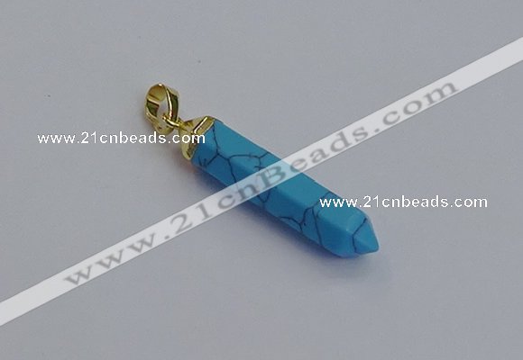 NGP7544 8*40mm sticks white howlite pendants wholesale
