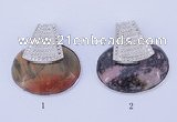 NGP781 5PCS 40*44mm oval gemstone pendants with brass setting