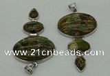NGP8020 50*82mm - 52*86mm rhyolite gemstone pendant set jewelry