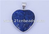 NGP814 5PCS 30*32mm heart lapis lazuli pendants with brass setting