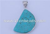 NGP836 5PCS 20*32mm fashion turquoise pendants with brass setting