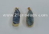 NGP8505 15*33mm - 17*40mm flat teardrop druzy agate pendants