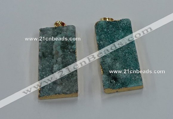 NGP8527 25*50mm - 27*53mm rectangle druzy agate pendants