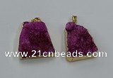 NGP8546 25*33mm - 30*35mm trapezoid druzy agate pendants