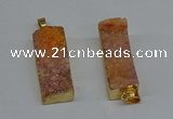 NGP8605 15*35mm - 16*40mm rectangle druzy agate pendants wholesale