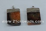 NGP8678 26*36mm rectangle druzy agate pendants wholesale