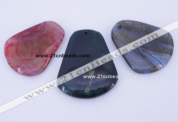 NGP873 5PCS 35-40mm*45-50mm trapezoid agate gemstone pendants