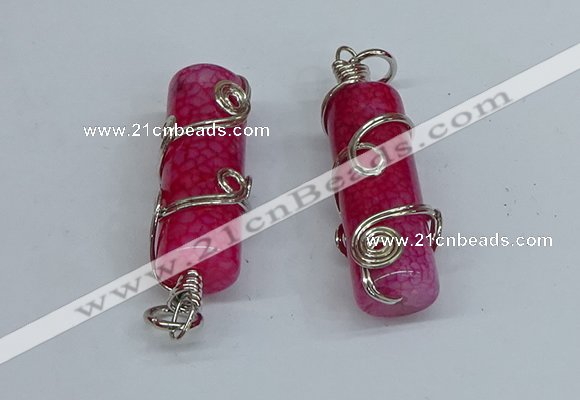 NGP8812 14*40mm tube agate gemstone pendants wholesale
