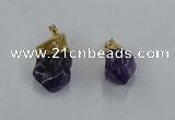 NGP8870 20*25mm - 30*40mm nuggets amethyst gemstone pendants