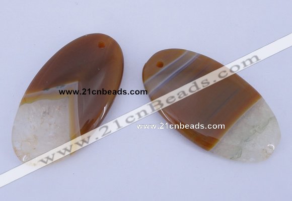 NGP897 5PCS 30*55mm oval agate druzy geode gemstone pendants